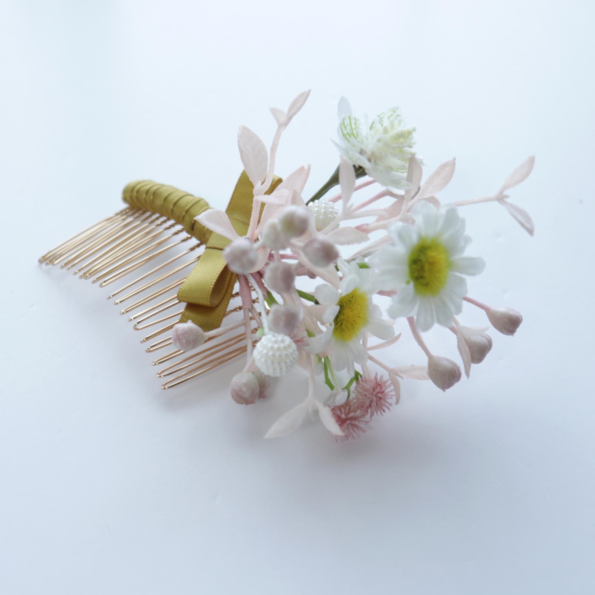 特別な日の髪飾り （コーム型・Uピン型セット） デージー | 3枚目