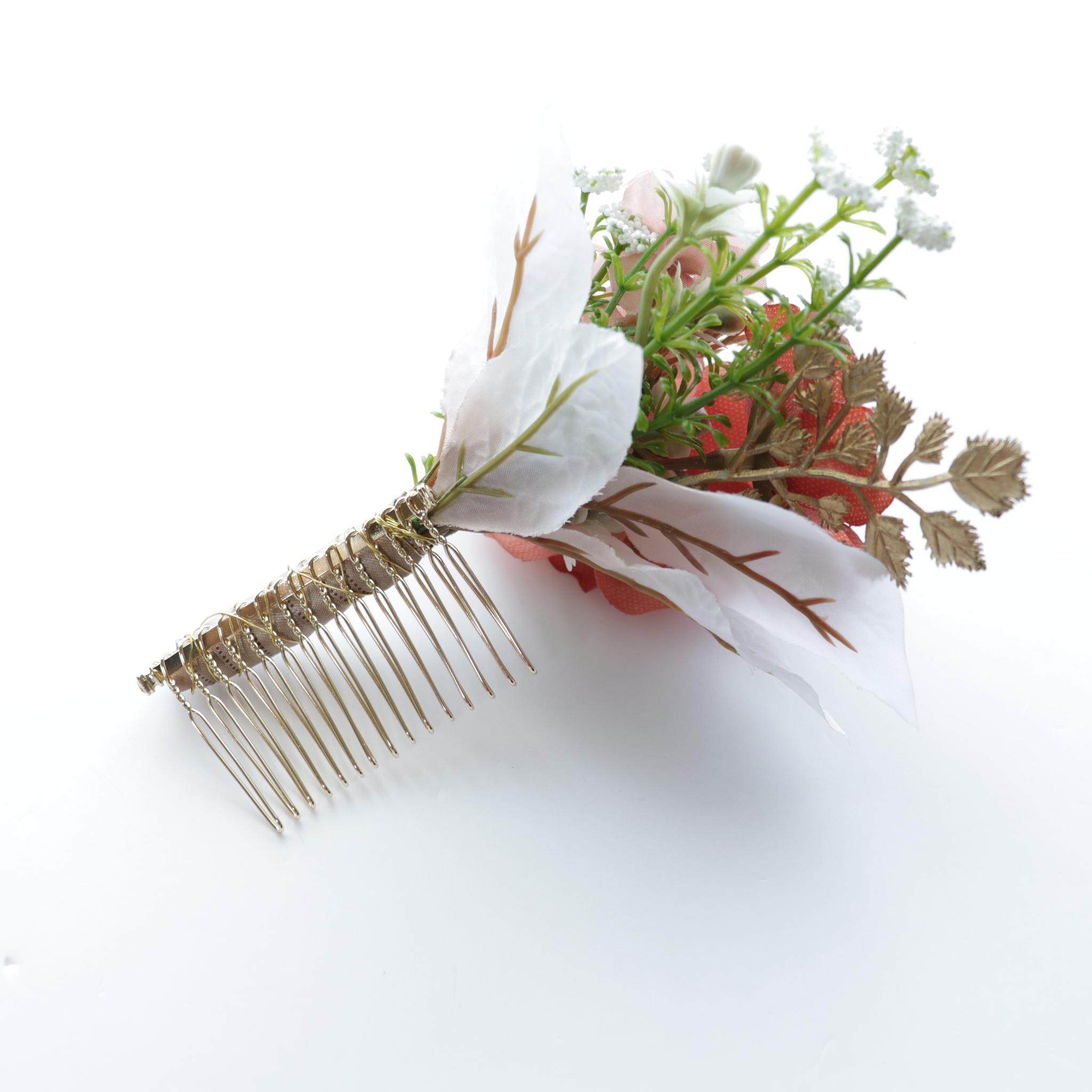 特別な日の髪飾り （コーム型・Uピン型セット）ワイルドローズ | 4枚目