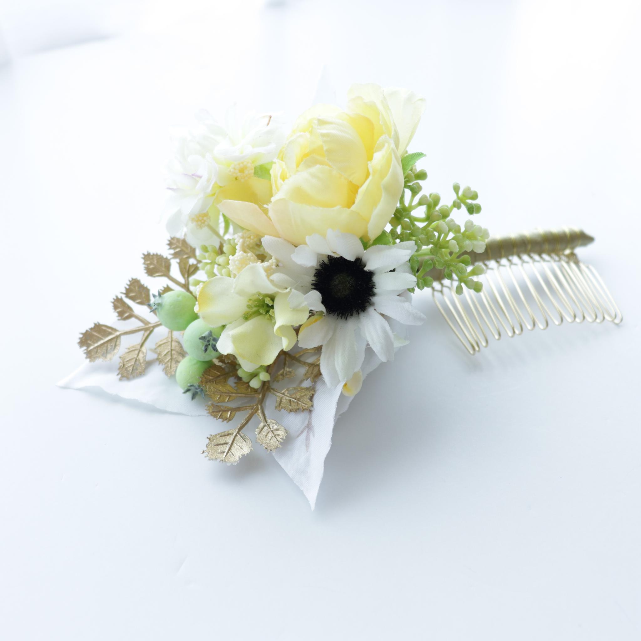 特別な日の髪飾り （コーム型・Uピン型セット）ラナンキュラス | 3枚目