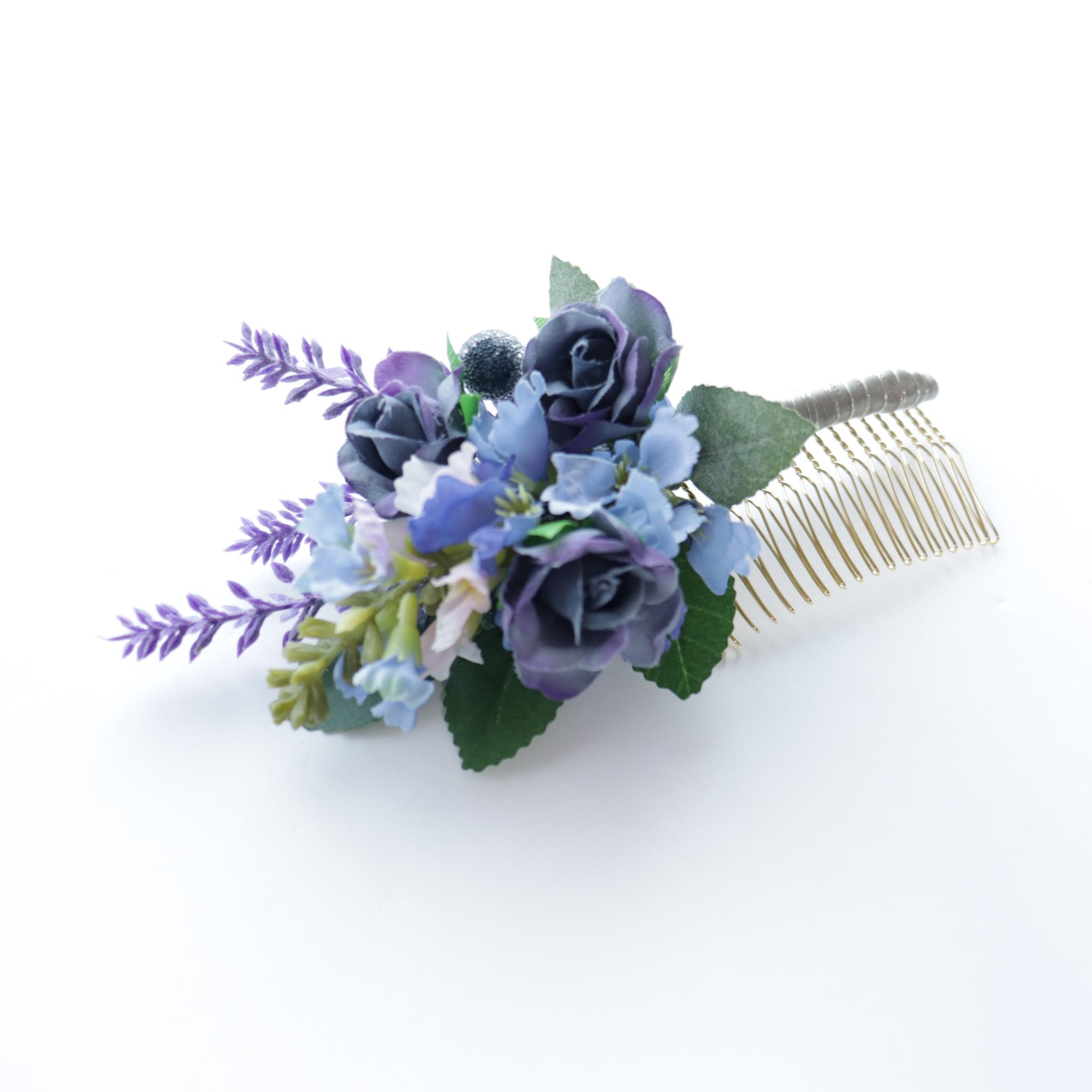 特別な日の髪飾り （コーム型・Uピン型セット）グレイッシュローズ | 3枚目