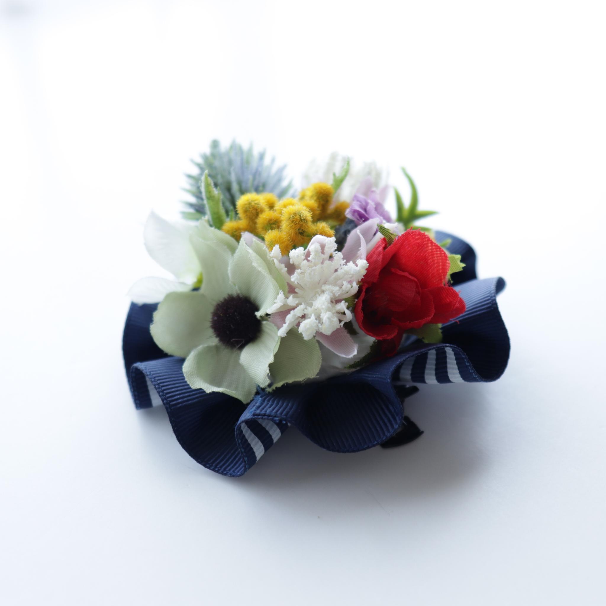 【彩り花のヘアアクセサリー】　お花畑（＊お子様やショートヘアOK） | 2枚目