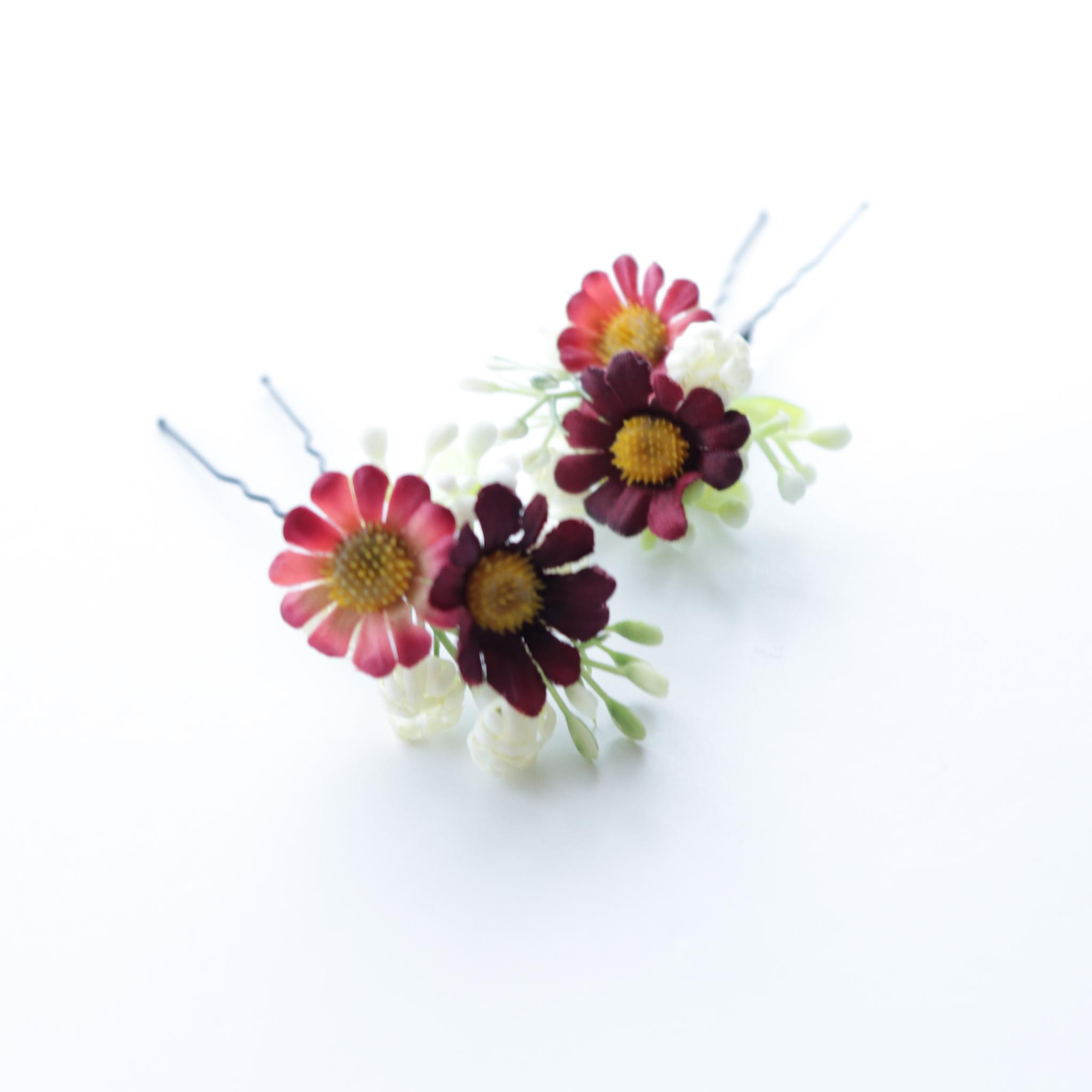 【彩り花のヘアアクセサリー】　お花畑（＊お子様やショートヘアOK） | 3枚目