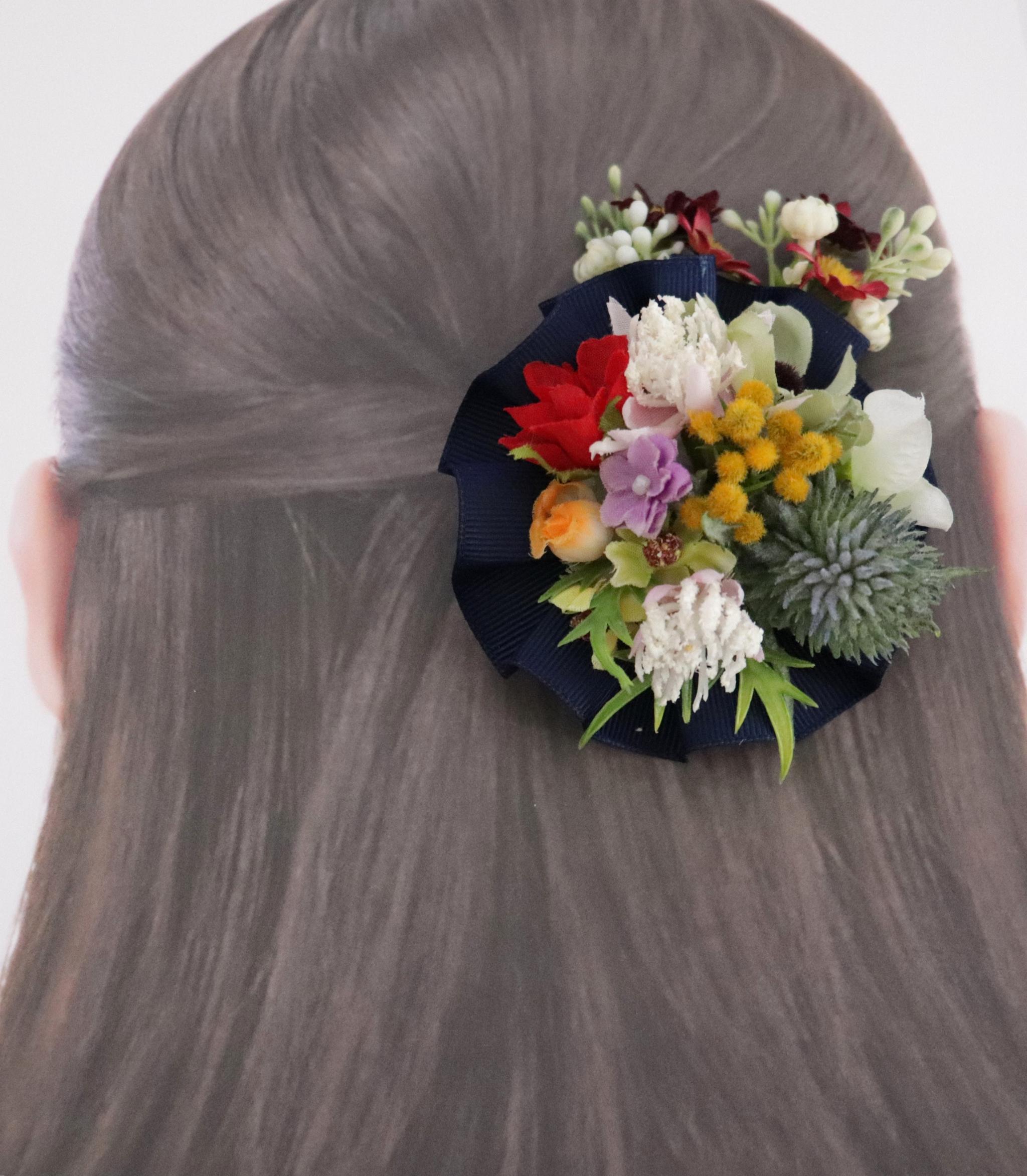 【彩り花のヘアアクセサリー】　お花畑（＊お子様やショートヘアOK） | 7枚目