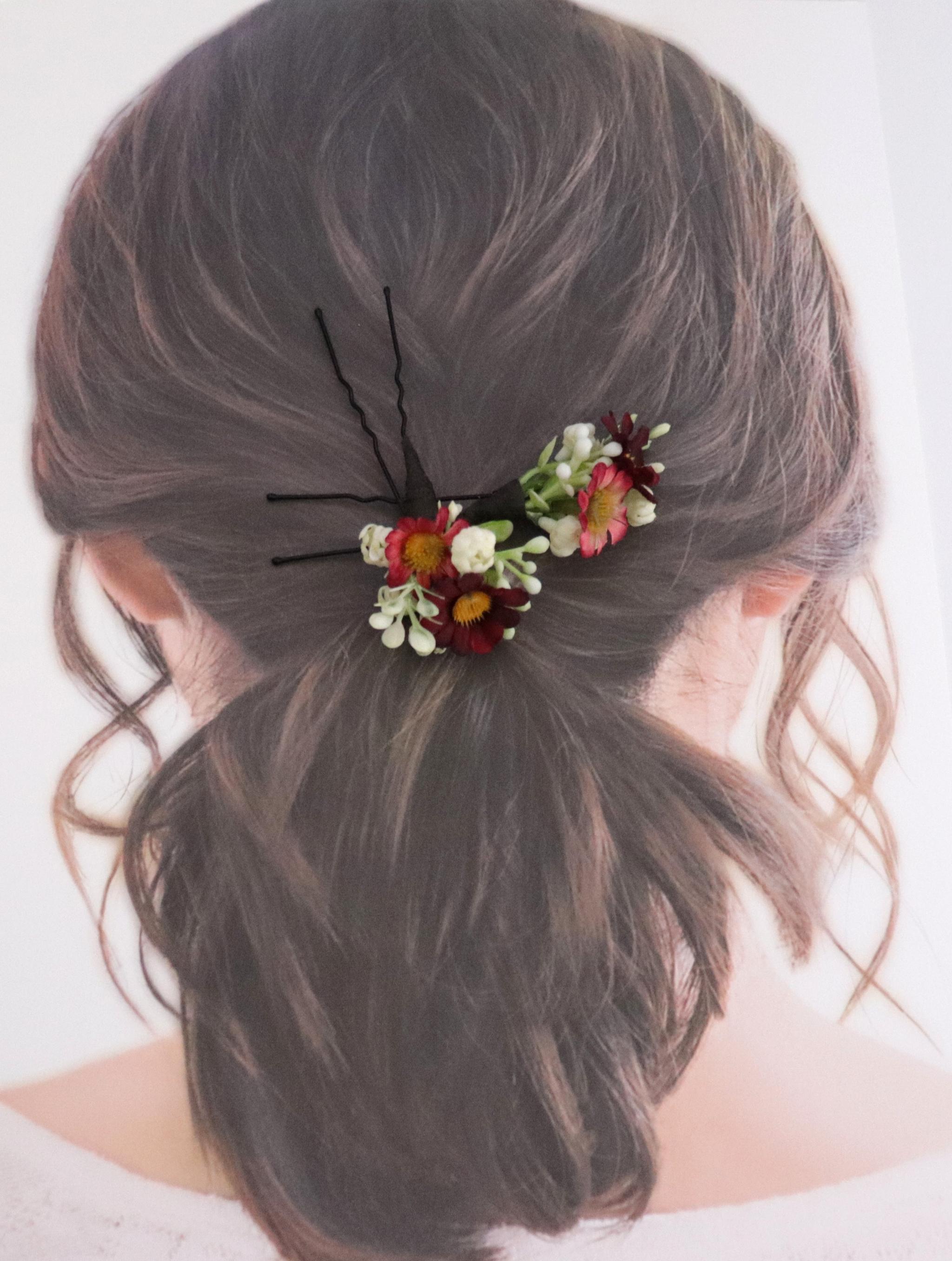 【彩り花のヘアアクセサリー】　お花畑（＊お子様やショートヘアOK） | 8枚目