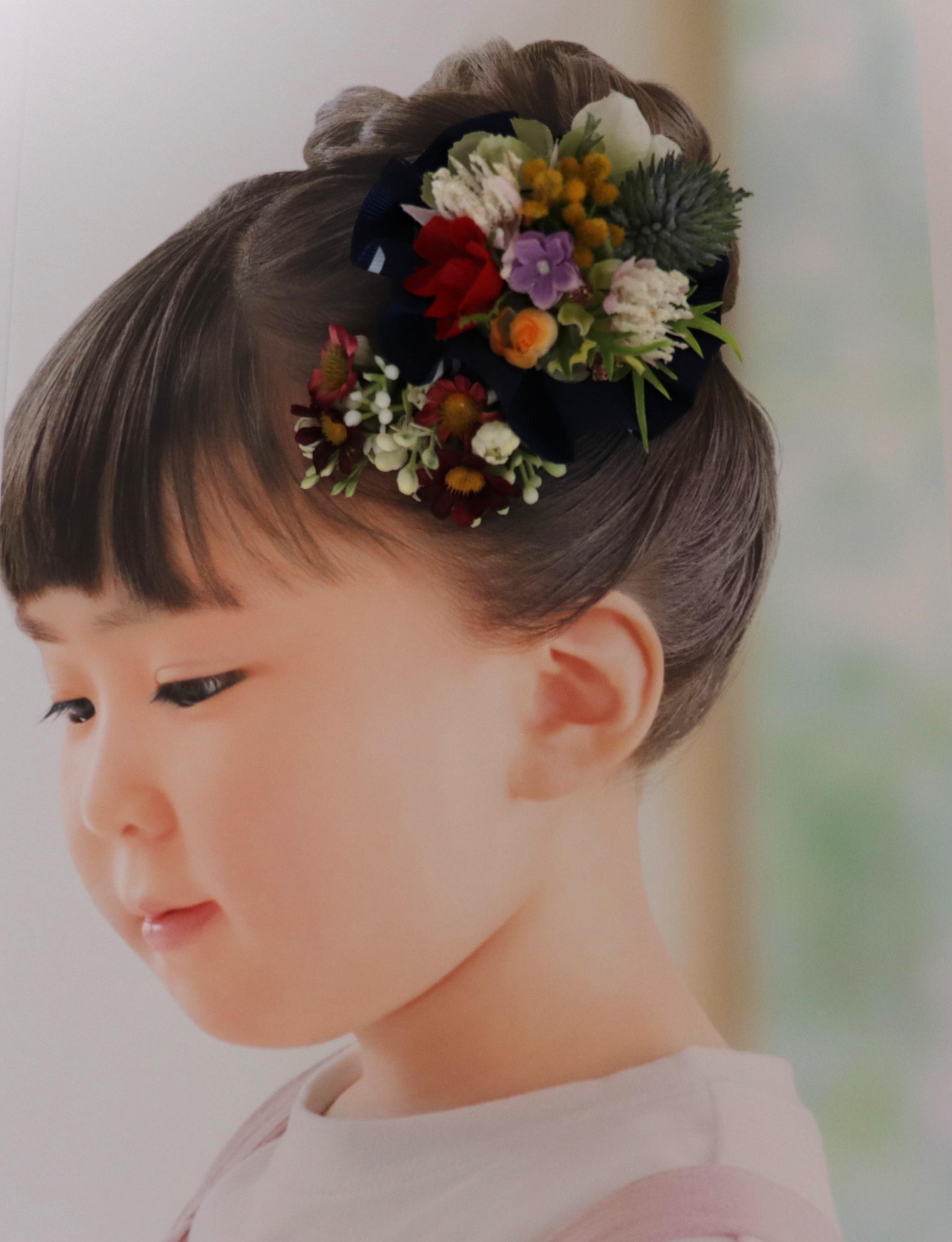 【彩り花のヘアアクセサリー】　お花畑（＊お子様やショートヘアOK） | 9枚目