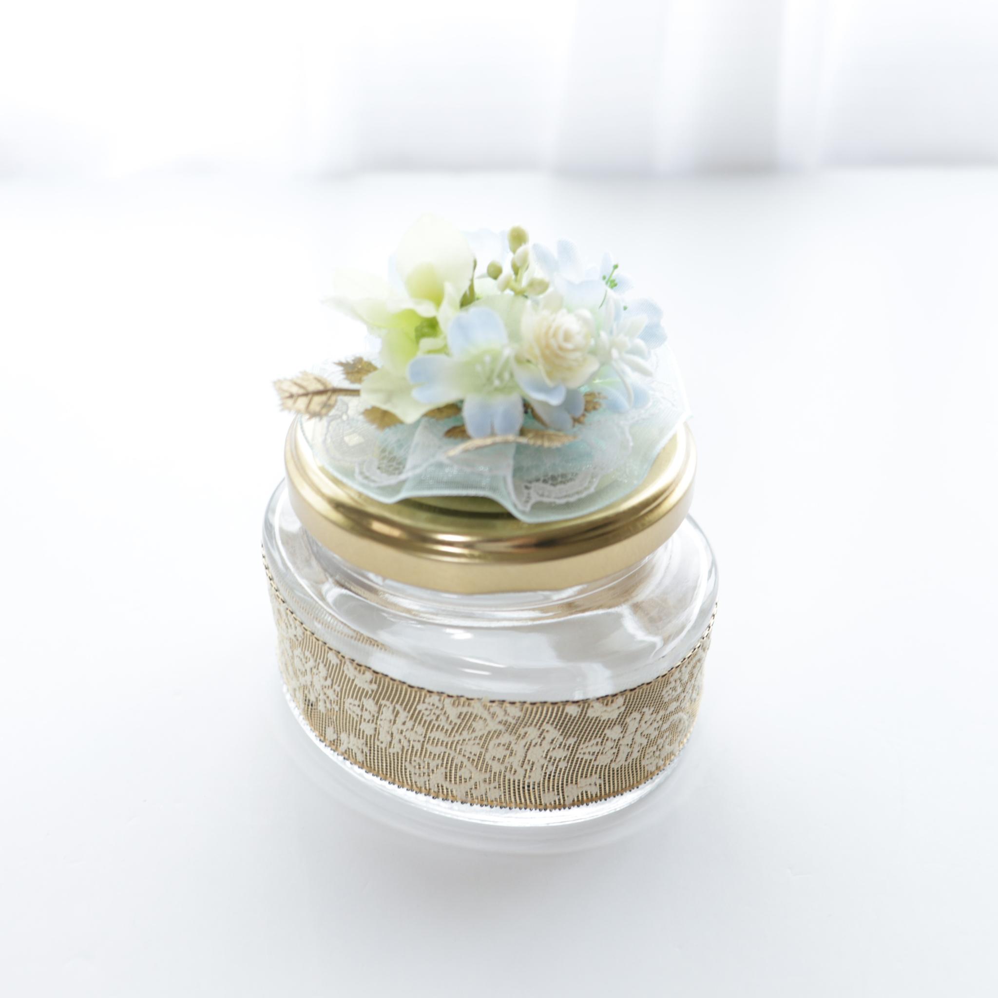 【メッセージフラワー　花小瓶　ブルーレース】 | 2枚目