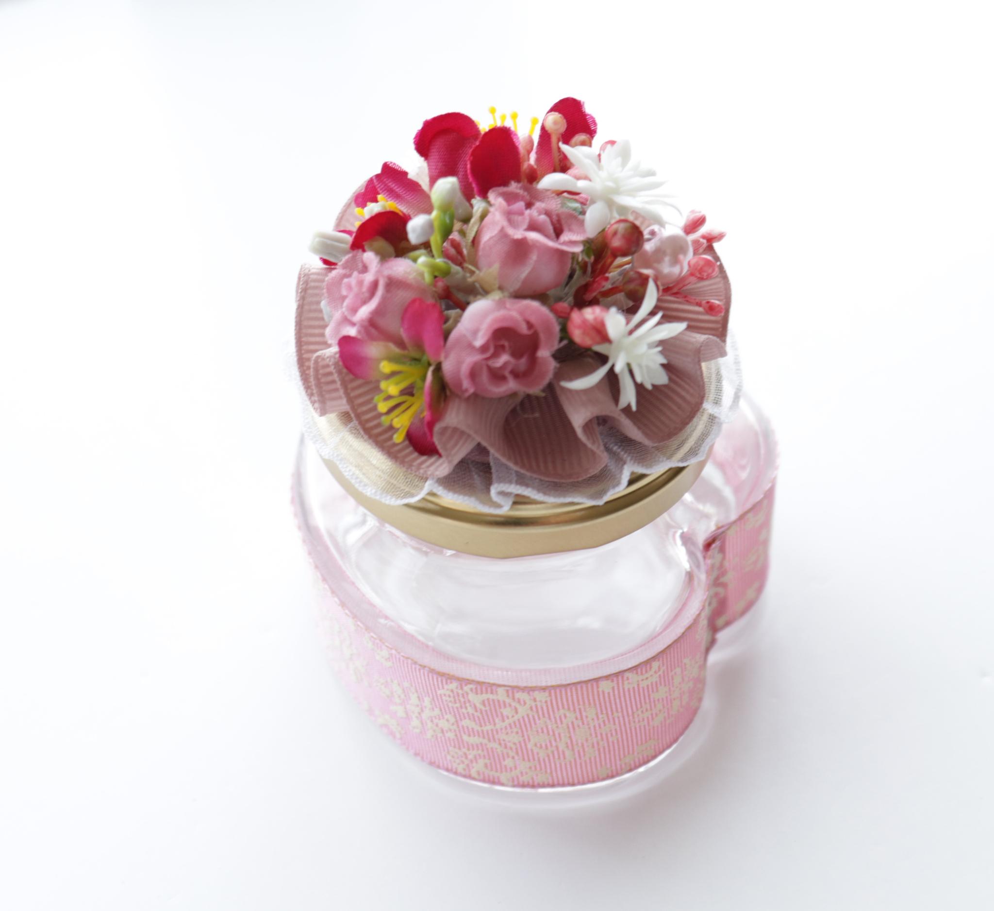 メッセージフラワー　花小瓶　ハート型　ロイヤルピンク | 2枚目