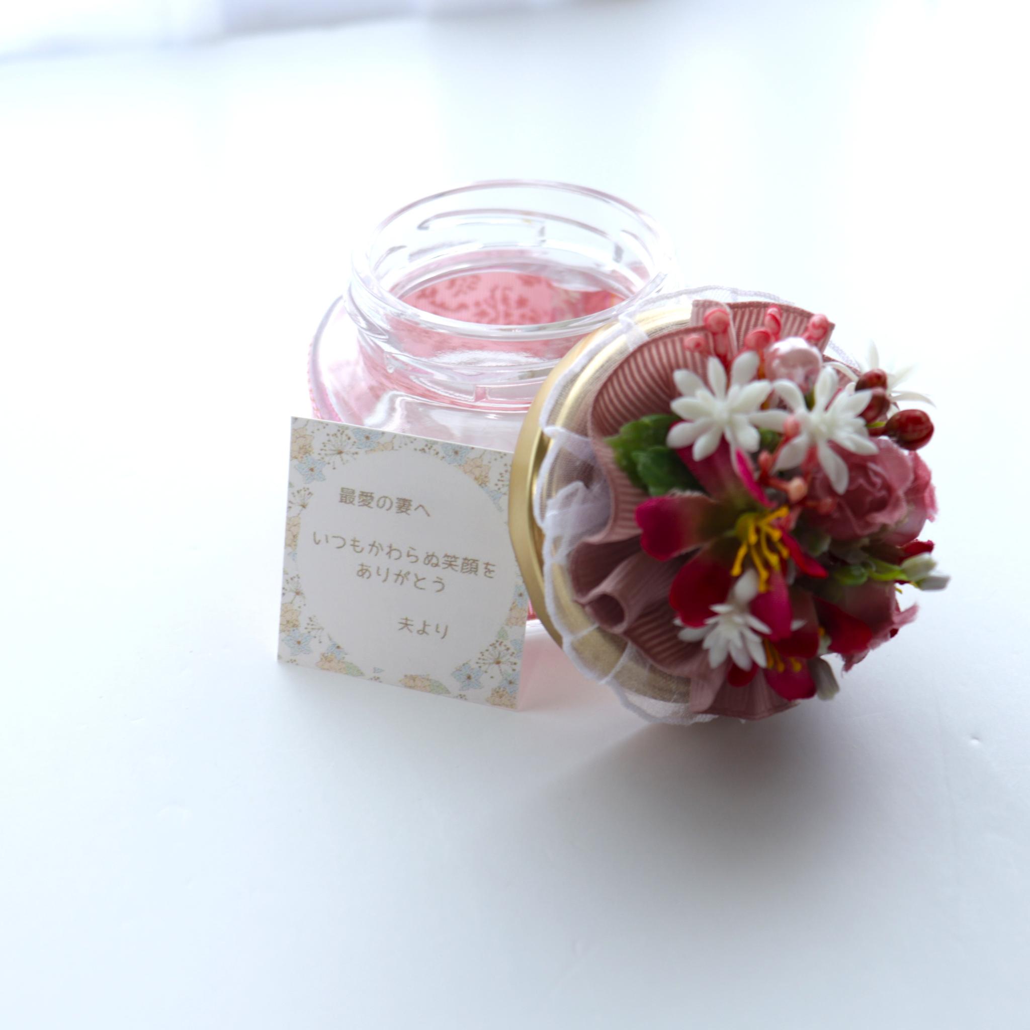 メッセージフラワー　花小瓶　ハート型　ロイヤルピンク | 5枚目