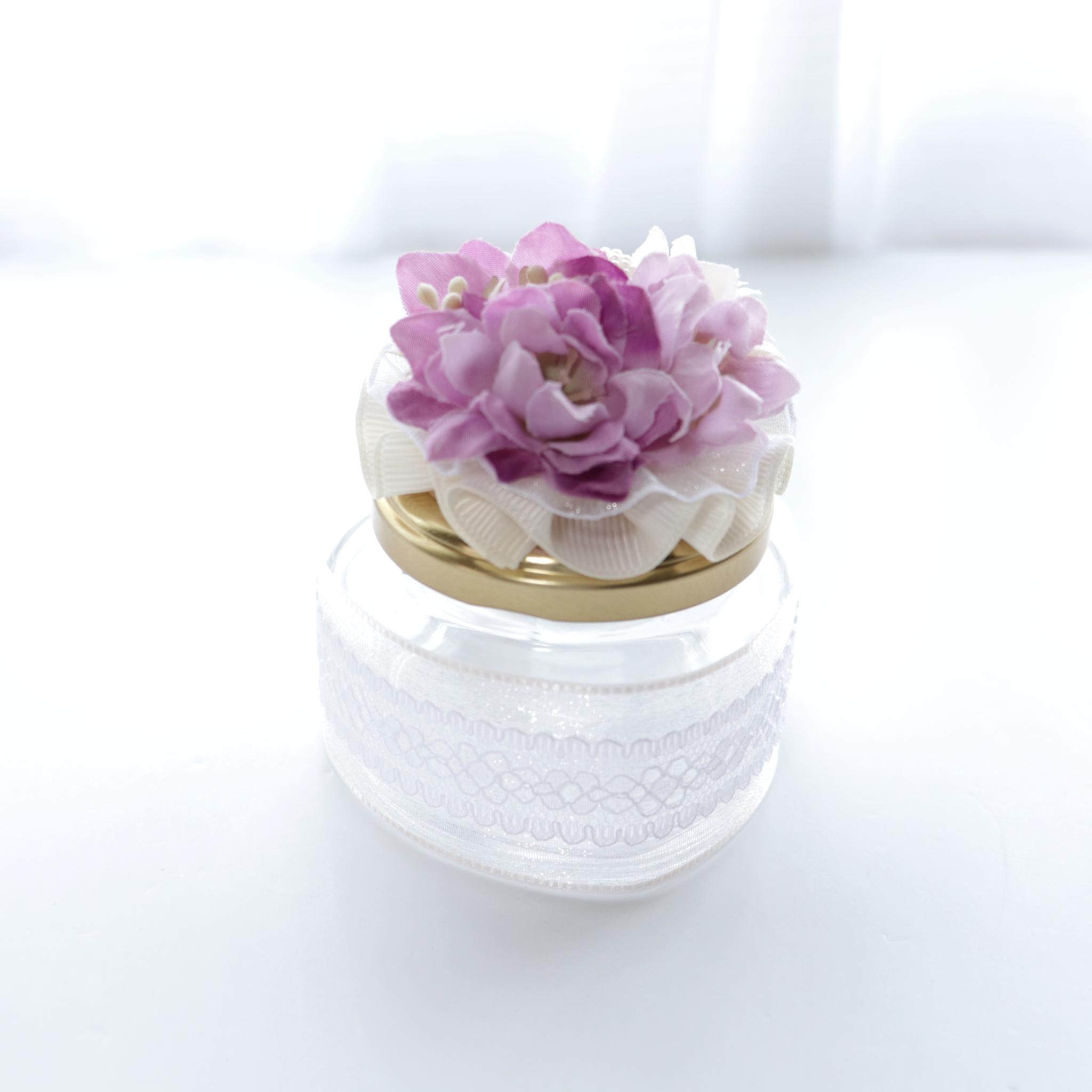 メッセージフラワー　花小瓶　ハート型　ラベンダーカラー | 2枚目