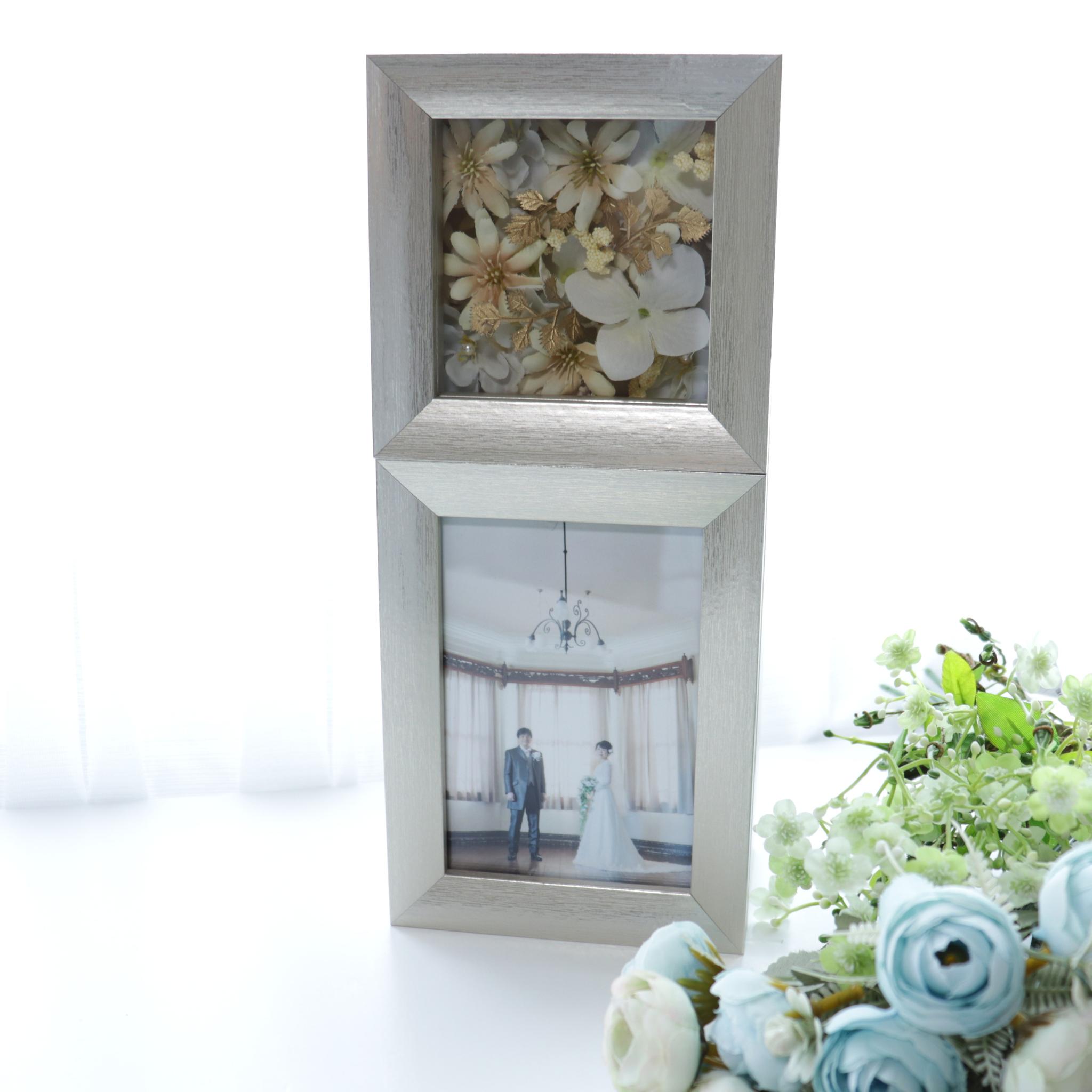 【送料込み】　フォトフレーム（メモリーボックス付）　White flower（北海道・沖縄のみ別途送料）1枚目の画像