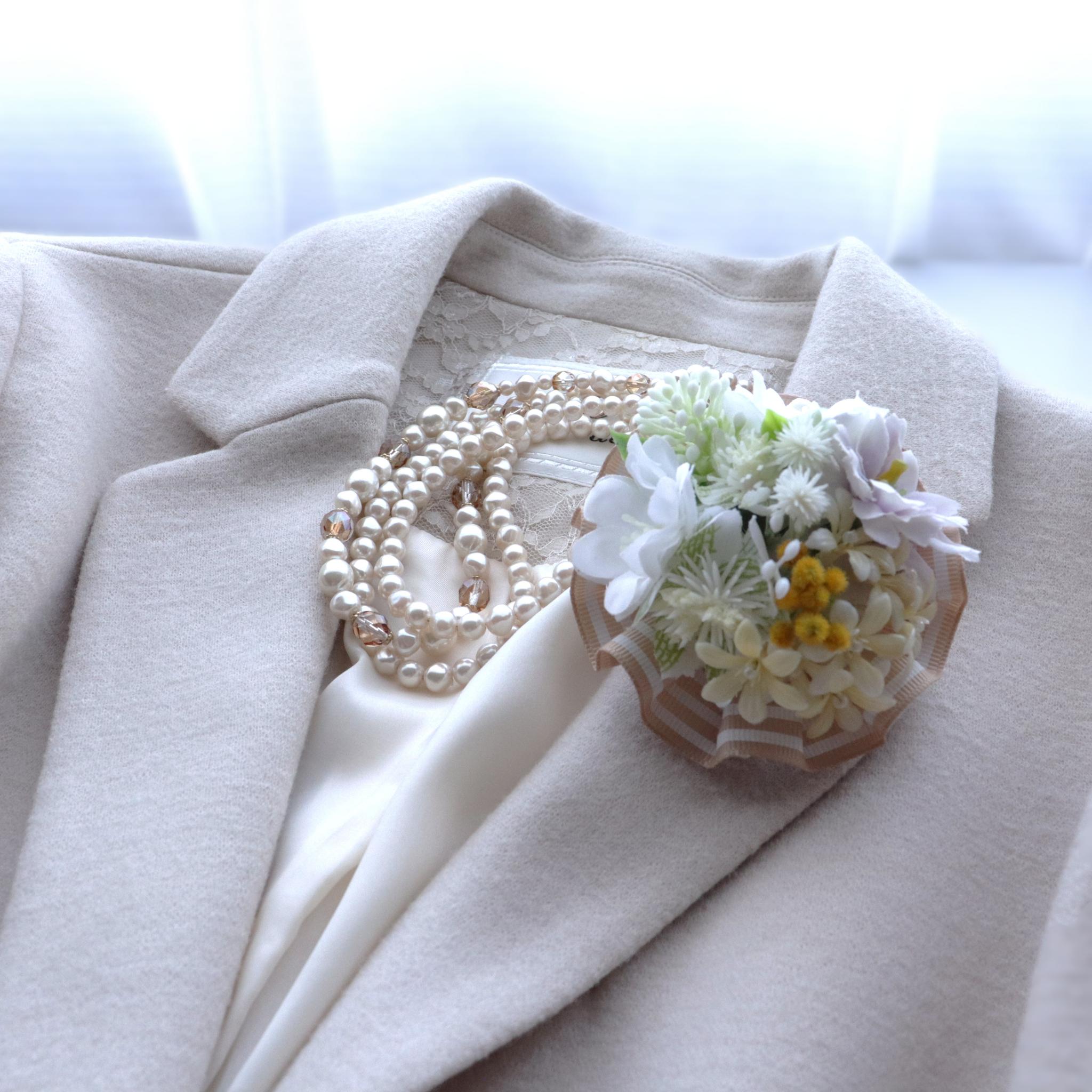 コサージュ　ミモザ　桜　コスモス　アストランテイア　（２ｗａｙタイプ） | 4枚目