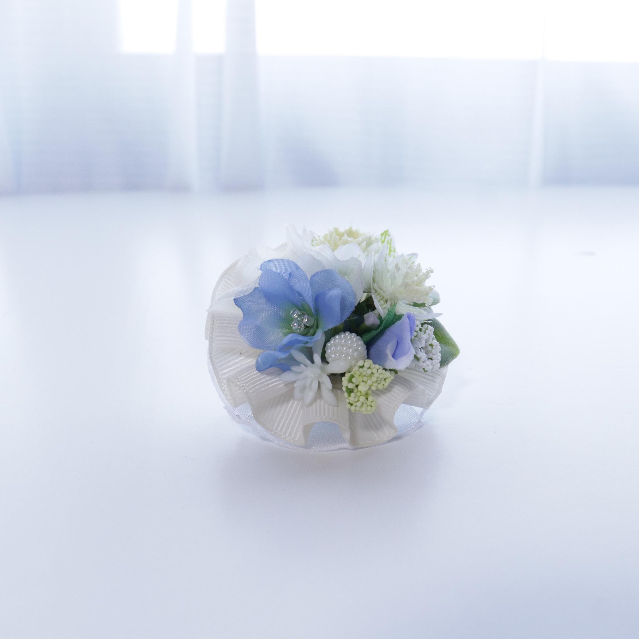【送料込み】 ミニブーケ&コサージュ セット サムシングブルー(スタンド付)(北海道・沖縄のみ別途送料) | 5枚目