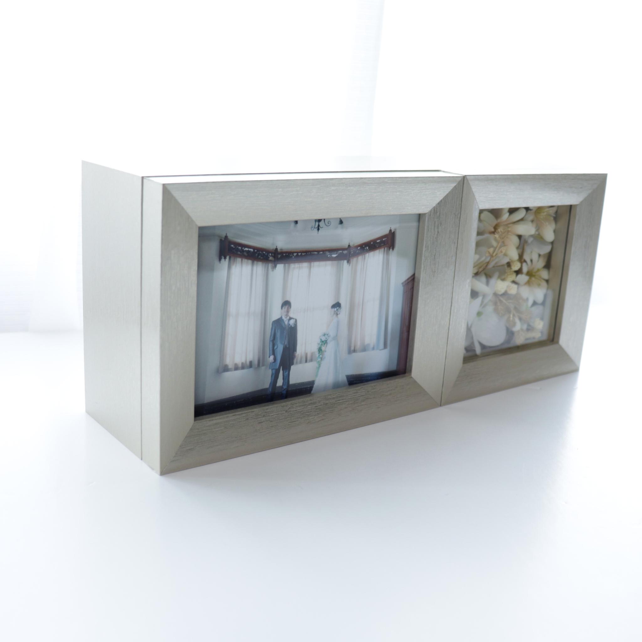 【送料込み】 フォトフレーム(メモリーボックス付) White flower(北海道・沖縄のみ別途送料) | 4枚目